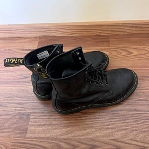 Dr. Martens Black Leather AirWair Boots for Women
